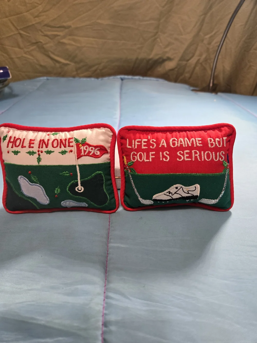 Life's A Game But Golf Is Serious / Hole In One Golf Mini Pillows Set Of 2